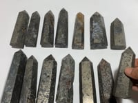 14 Pieces Natural Pyrite Flowers Mixed Agate Tower Point
