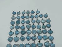 54 Pieces Larimar Heart Charm Pendant