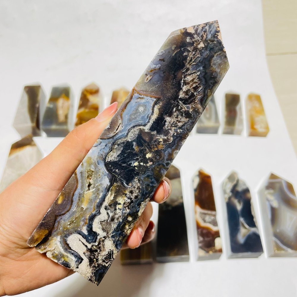17 Pieces Agate Tower Points -Wholesale Crystals