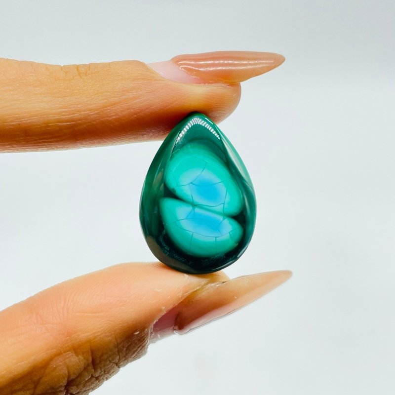 17 Pieces Beautiful Malacholla Teardrop Pendant For DIY(Malachite mixed Chrysocolla) - Wholesale Crystals