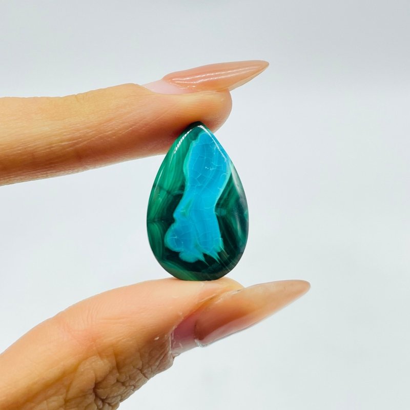 17 Pieces Beautiful Malacholla Teardrop Pendant For DIY(Malachite mixed Chrysocolla) - Wholesale Crystals