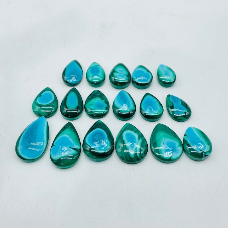 17 Pieces Beautiful Malacholla Teardrop Pendant For DIY(Malachite mixed Chrysocolla) - Wholesale Crystals