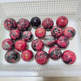 20 Pieces Deep Red Rhodonite Mixed Quartz Spheres -Wholesale Crystals