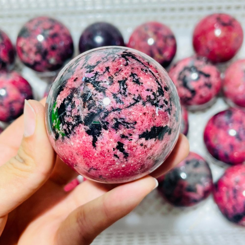 20 Pieces Deep Red Rhodonite Mixed Quartz Spheres -Wholesale Crystals