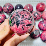 20 Pieces Deep Red Rhodonite Mixed Quartz Spheres -Wholesale Crystals
