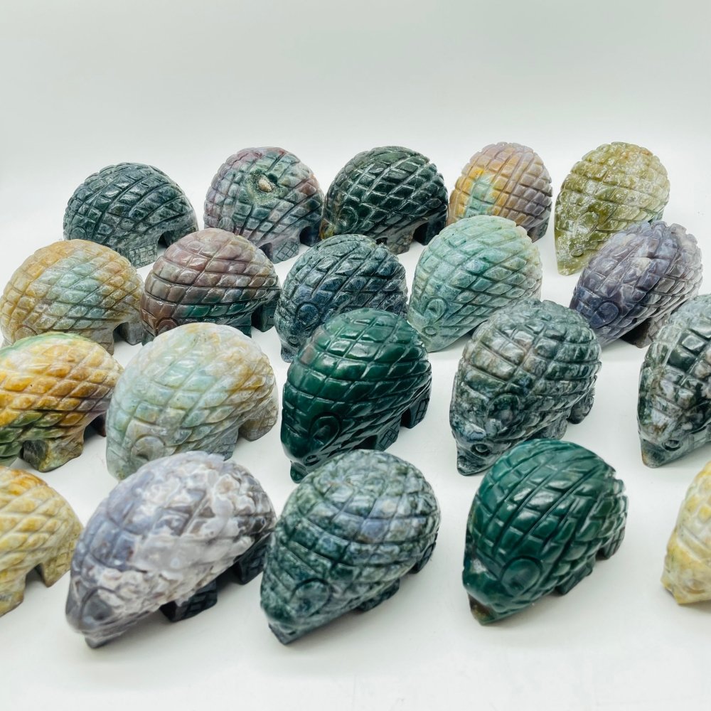 20 Pieces Large Ocean Jasper Hedgehog Carving -Wholesale Crystals