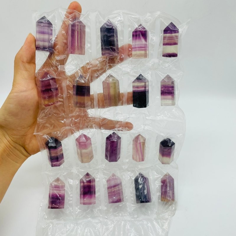 20 Pieces One Set Rainbow Fluorite Tower Points -Wholesale Crystals