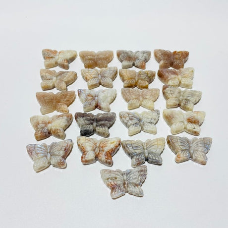 21 Pieces Sunstone Mixed Moonstone Butterfly Carving -Wholesale Crystals