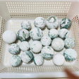 21 Pieces White Moss Agate Spheres -Wholesale Crystals