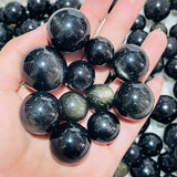 217 Pieces Gold Sheen Obsidian Mixed Silver Sheen Obsidian Spheres -Wholesale Crystals