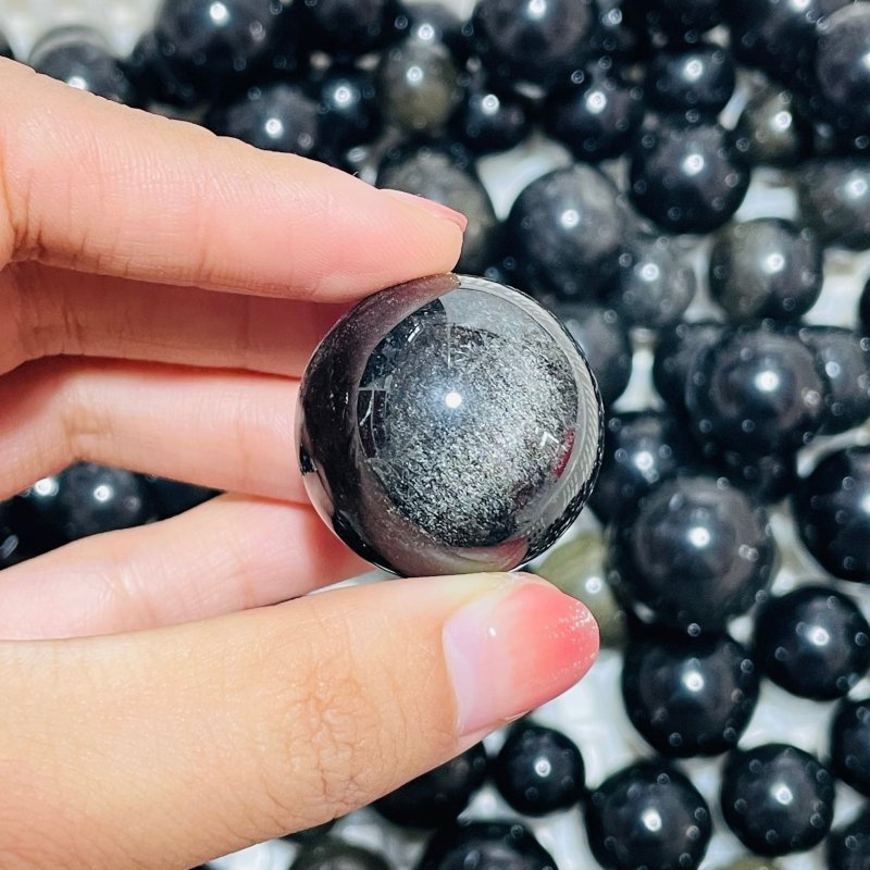 217 Pieces Gold Sheen Obsidian Mixed Silver Sheen Obsidian Spheres -Wholesale Crystals