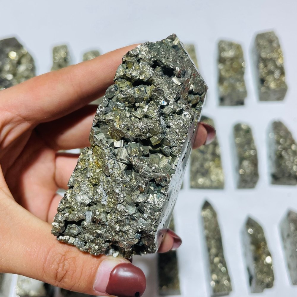 23 Pieces High Quality Pyrite Four-Sided Tower Point -Wholesale Crystals