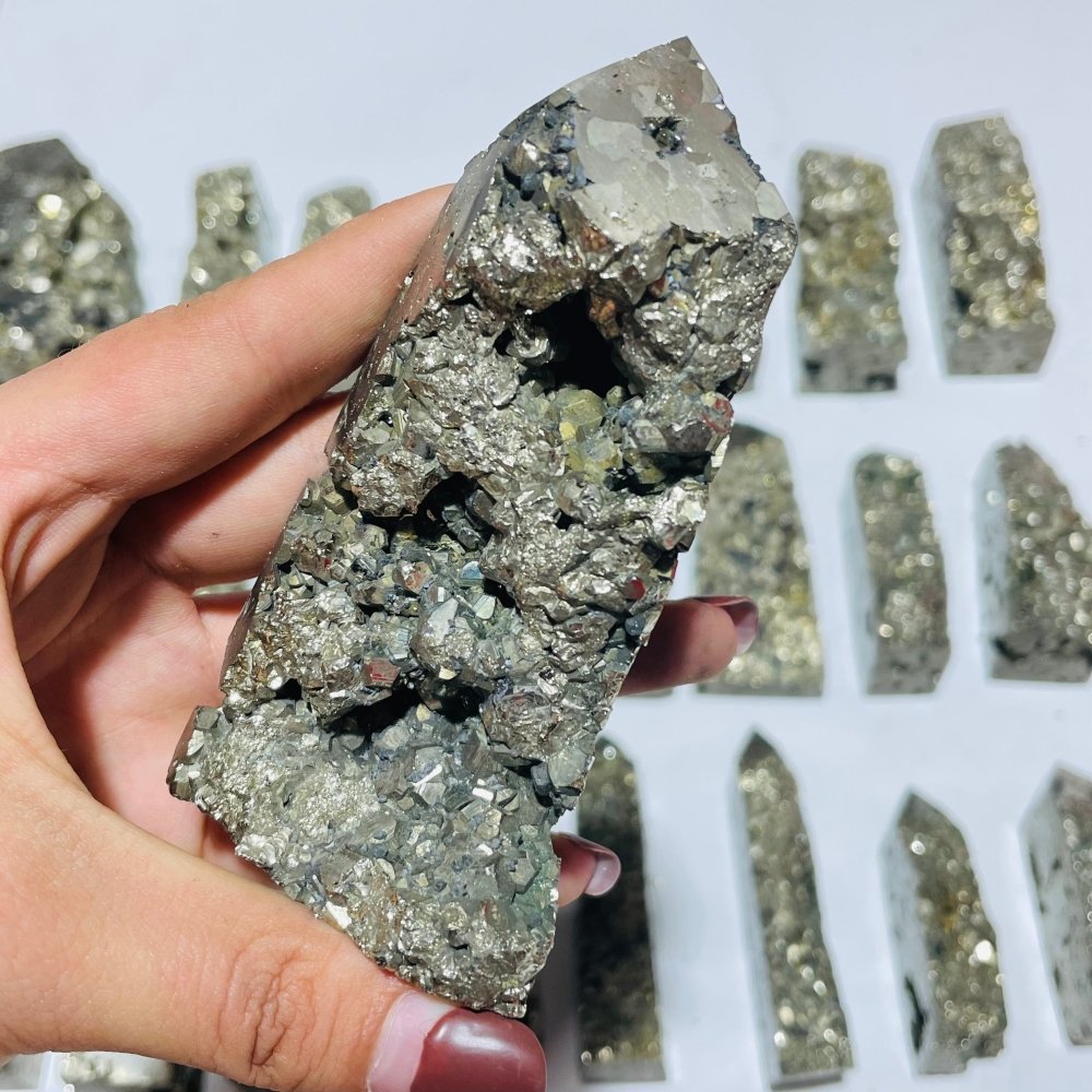 23 Pieces High Quality Pyrite Four-Sided Tower Point -Wholesale Crystals