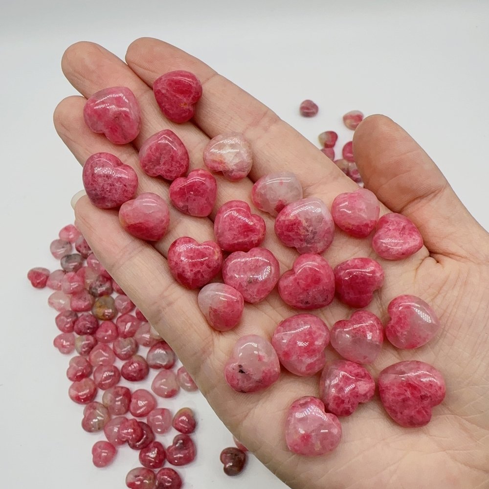 255 Pieces High Quality Pink Rhodonite Mixed Quartz Mini Heart DIY Pendant -Wholesale Crystals
