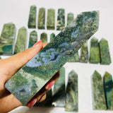 26 Pieces Moss Agate Four-Sided Tower Points -Wholesale Crystals