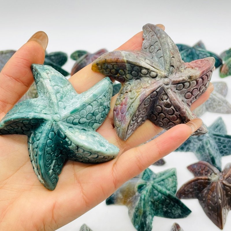 29 Pieces Beautiful Ocean Jasper Starfish Carving -Wholesale Crystals