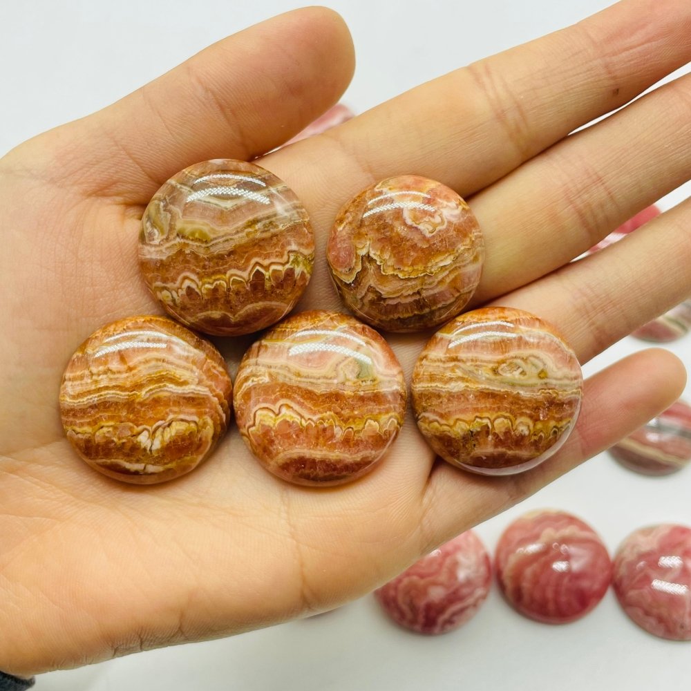 29 Pieces High Quality Rhodochrosite Round Plate DIY Pendant -Wholesale Crystals