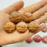 29 Pieces High Quality Rhodochrosite Round Plate DIY Pendant -Wholesale Crystals