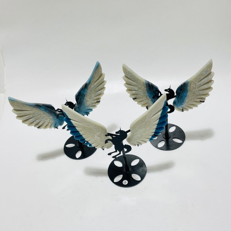 3 Pairs Trolleite Pegasus Wing With Stand - Wholesale Crystals