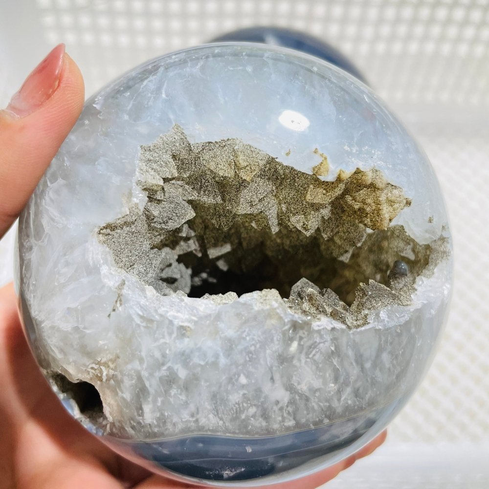 3 Pieces Geode Druzy Agate Spheres Ball -Wholesale Crystals