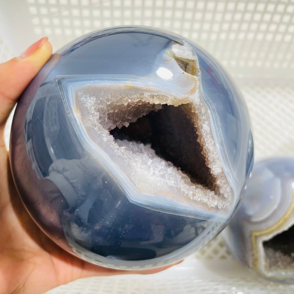 3 Pieces Geode Druzy Agate Spheres Ball -Wholesale Crystals