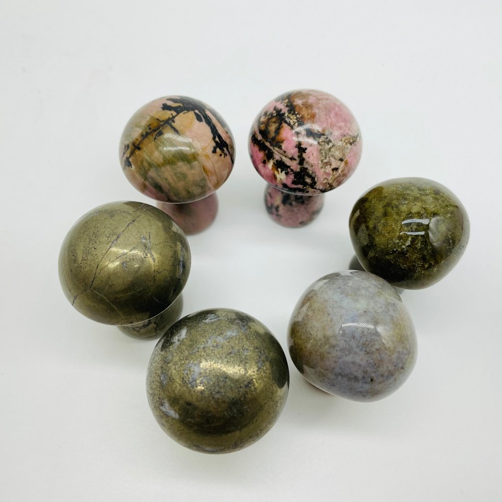 3 Types Mushroom Pyrite & Rhodonite & Ocean Jasper Wholesale -Wholesale Crystals