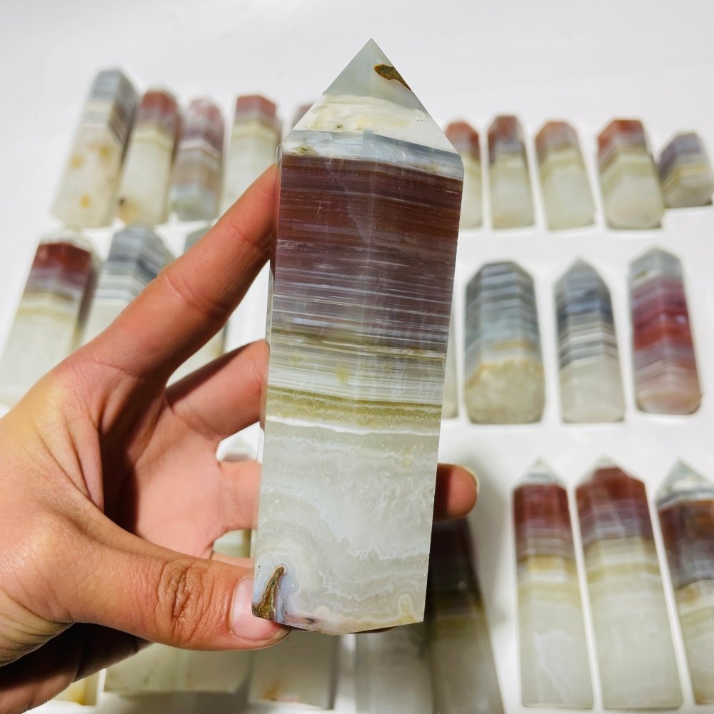 31 Pieces Stripe Agate Points -Wholesale Crystals