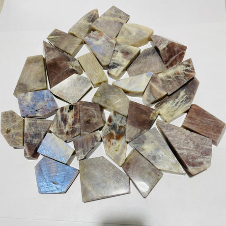 32 Pieces Blue Moonstone Mixed Sunstone Free Form -Wholesale Crystals
