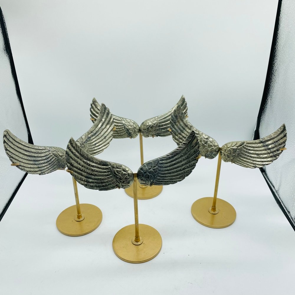 4 Pairs High Quality Pyrite Angel Wing With Stand -Wholesale Crystals