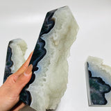 4 Pieces Large Druzy Black Moss Agate Points - Wholesale Crystals
