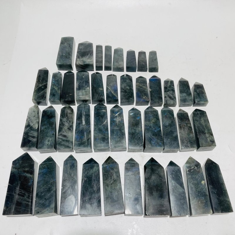 41 Pieces Labradorite Four-Sided Tower Points Wholesale -Wholesale Crystals