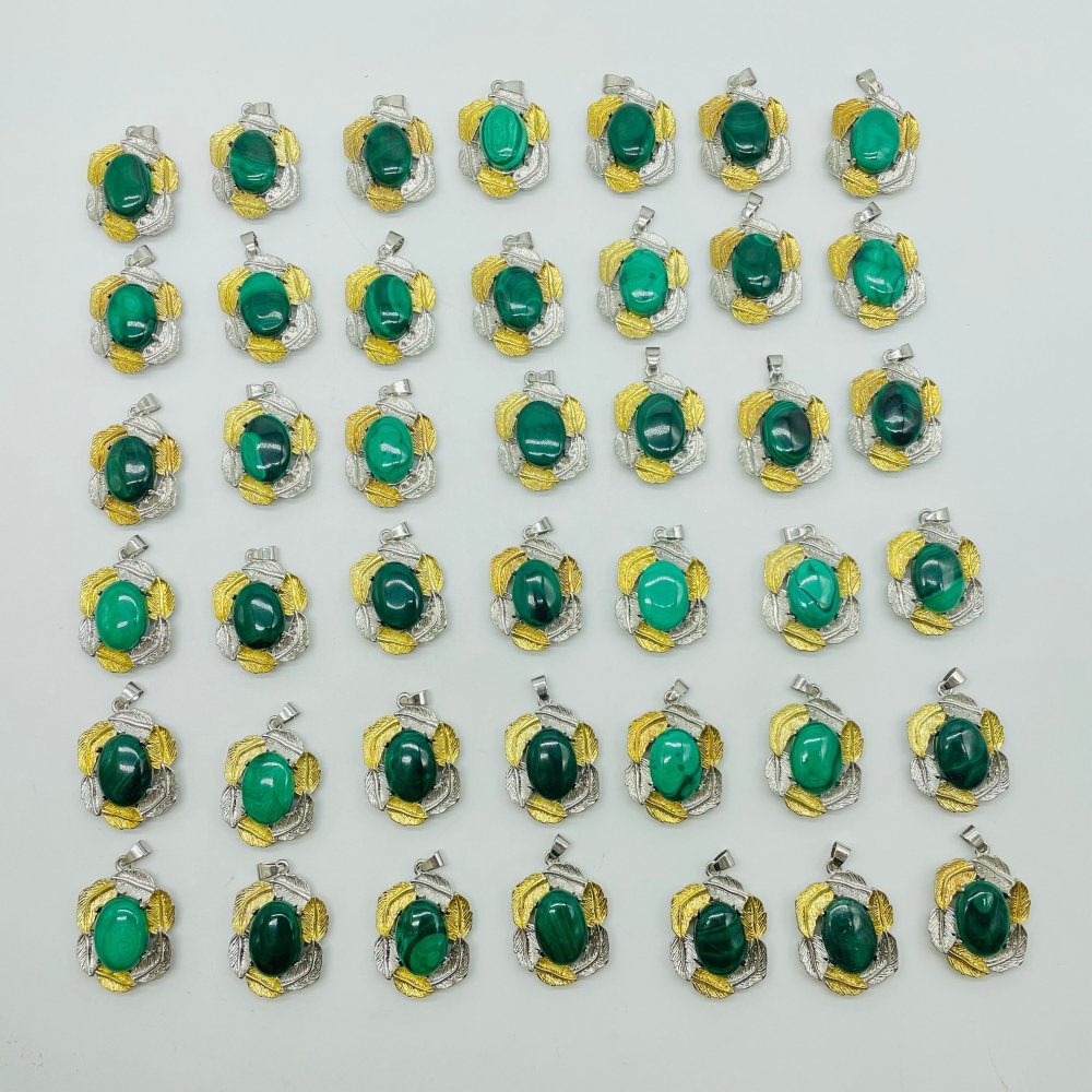 42 Pieces Malachite Charm Pendants -Wholesale Crystals