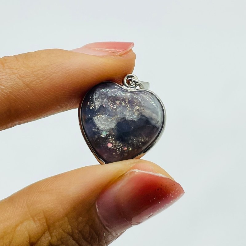 46 Pieces Cordierite Stone Heart Pendant -Wholesale Crystals