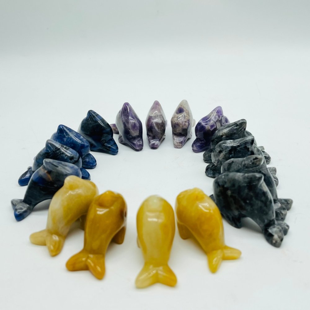 4Types Dolphin Carving Wholesale Chevron Amethyst & Sodalite -Wholesale Crystals