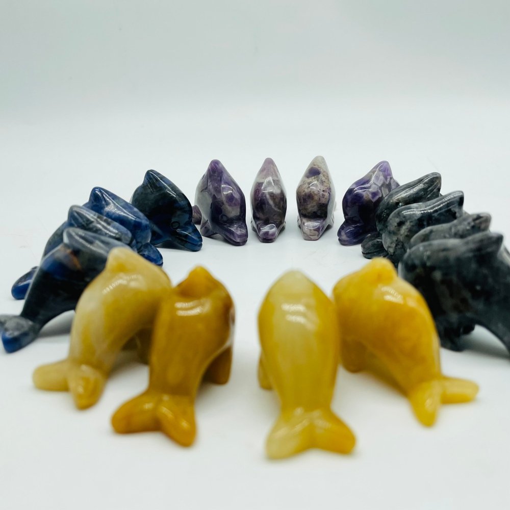 4Types Dolphin Carving Wholesale Chevron Amethyst & Sodalite -Wholesale Crystals