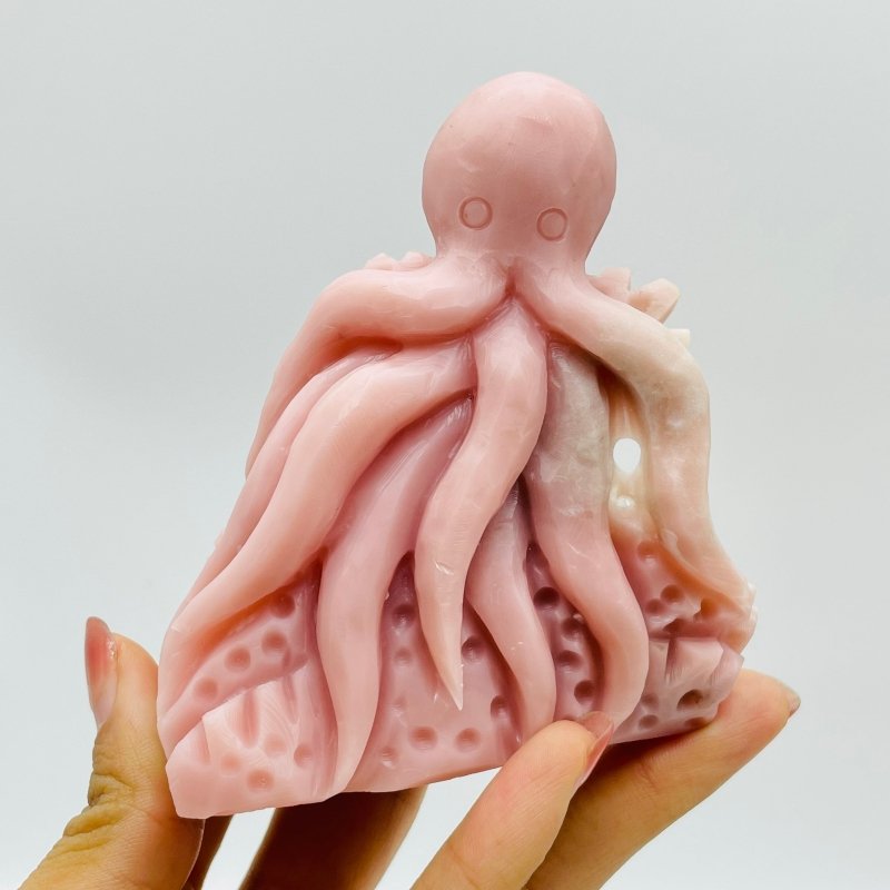 5 Pieces Beautiful Pink Opal Octopus Carving -Wholesale Crystals