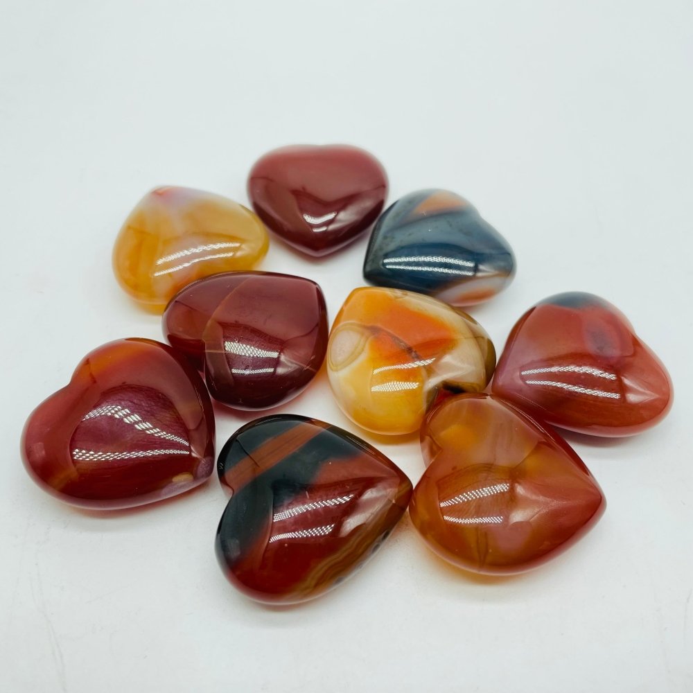 5 Types 1.2in(3cm) Heart Ocean Jasper&Aventurine Chevron Amethyst Wholesale -Wholesale Crystals