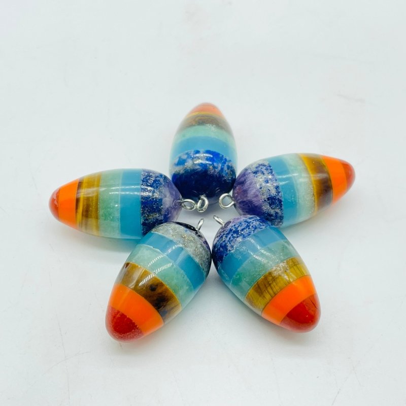 7 Chakra Bullet Shape Pendant Crystals Wholesale - Wholesale Crystals