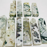 10 Pieces Large Moss Agate Druzy Four-Sided Points -Wholesale Crystals