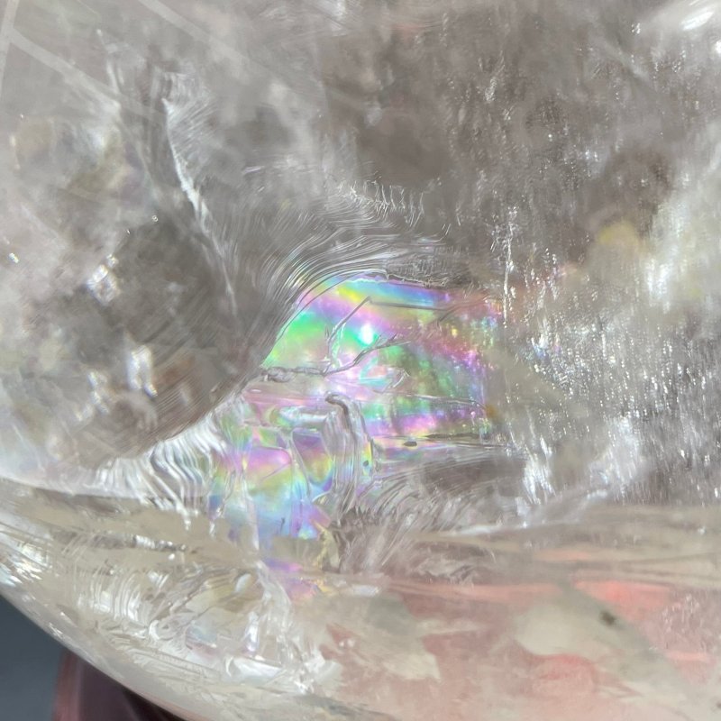 7.4inch Large Hematoid Quartz With Big Rainbow Clear Quartz Sphere - Wholesale Crystals