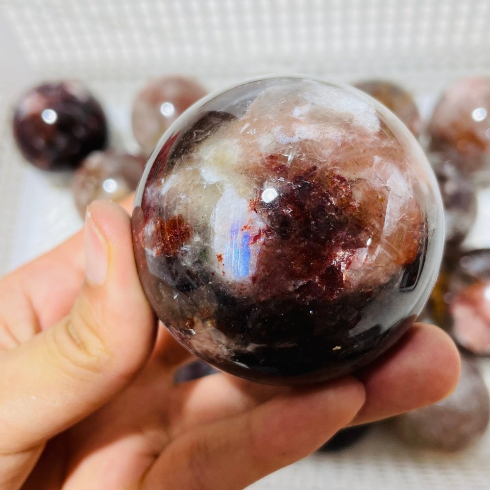 17 Pieces Fire Quartz Mixed Moonstone Spheres -Wholesale Crystals