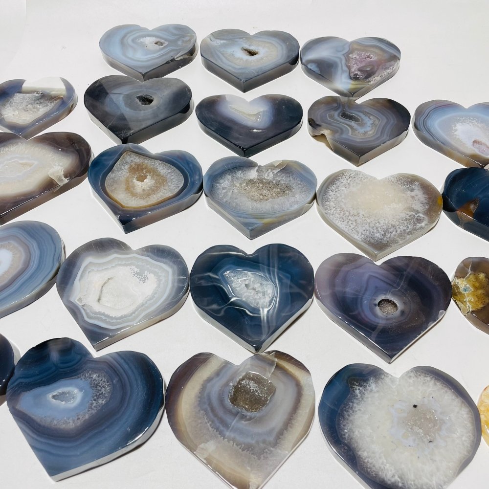 23 Pieces High Quality Large Geode Druzy Agate Heart -Wholesale Crystals