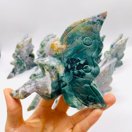 9 Pieces Beautiful Ocean Jasper Butterfly Fairy Carving -Wholesale Crystals