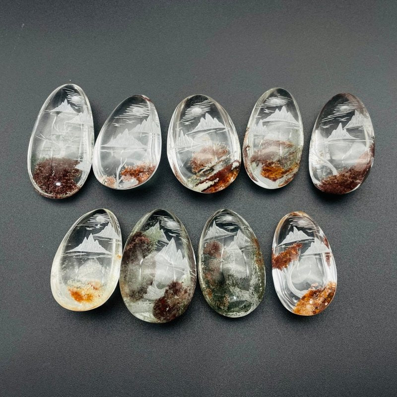 9 Pieces Beautiful Scenery Garden Quartz Inner Scene Crystal Carving - Wholesale Crystals