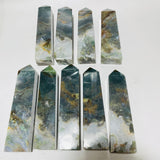 9 Pieces Large Moss Agate Tower Clearance -Wholesale Crystals