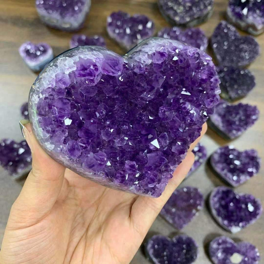 amethyst quartz heart stone -Wholesale Crystals