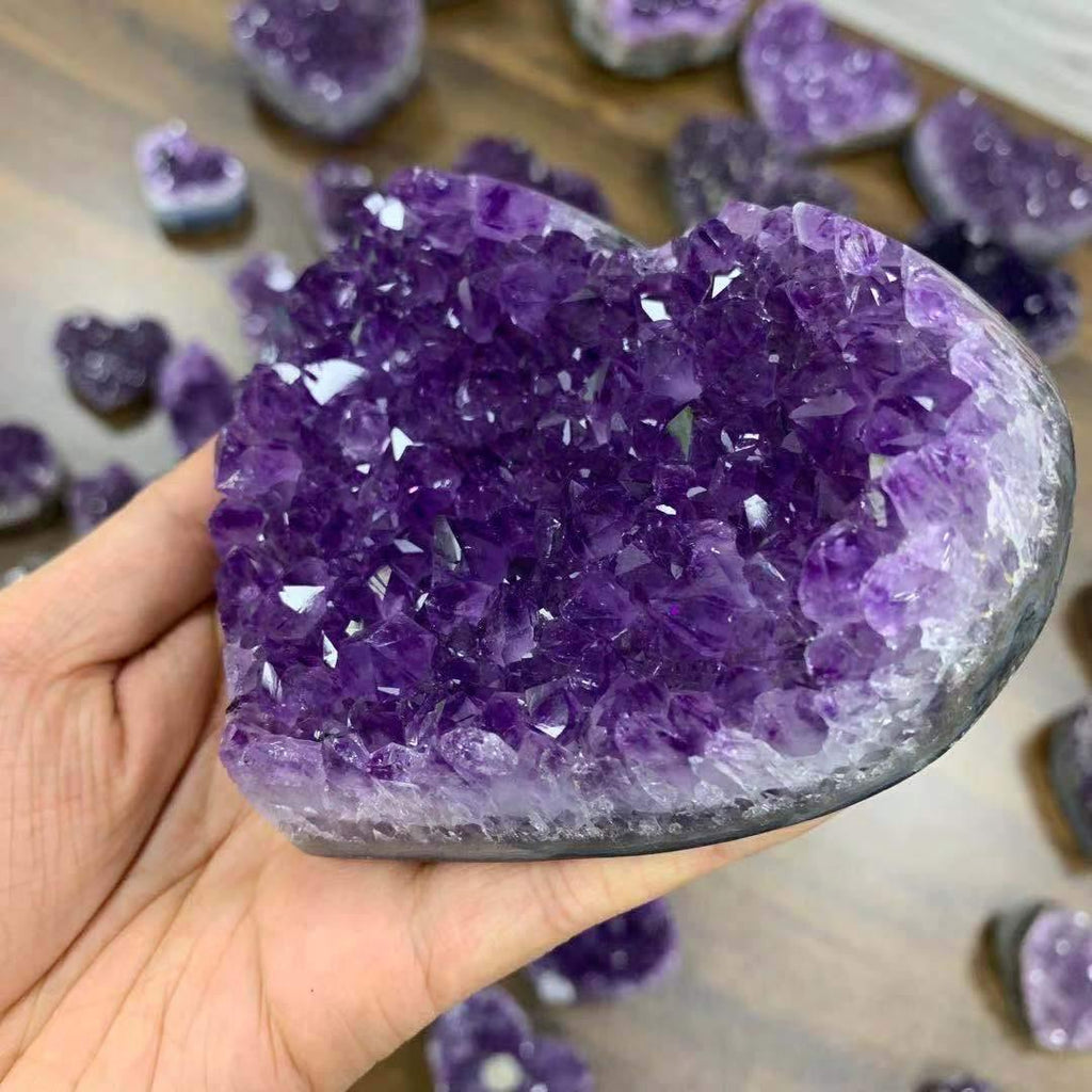 amethyst quartz heart stone -Wholesale Crystals