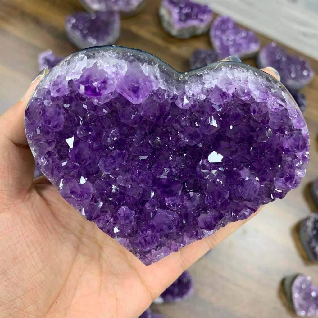 amethyst quartz heart stone -Wholesale Crystals