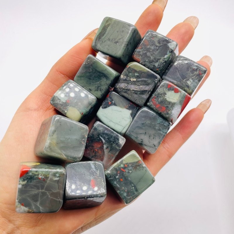 Africa Blood Stone Cube Tumbled Wholesale - Wholesale Crystals