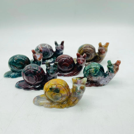 Beautiful Large Ocean Jasper Snails Carving Wholesale -Wholesale Crystals